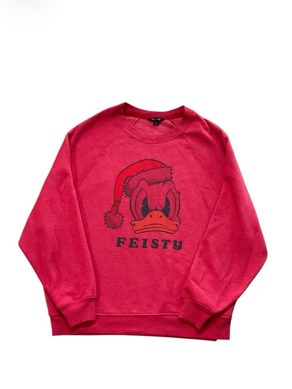 Disney x American Eagle Feisty Donald Duck Red Crewneck Sweatshirt Size Small